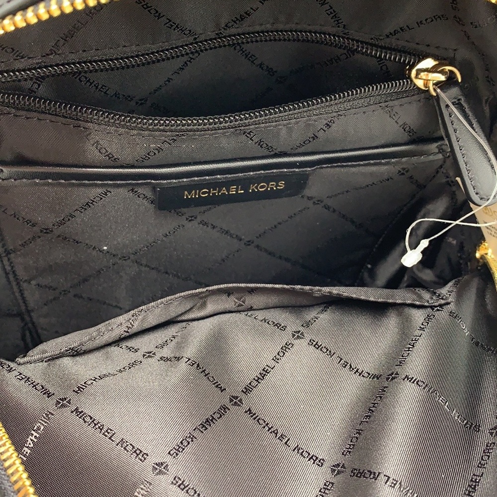 Michael Kors Jaycee Medium ZIP POCKET Pebbled Leather BackpackBLACK COL… - Picture 12 of 15